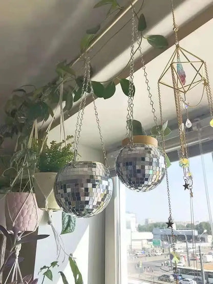 Boho Disco Ball Hanging Planter