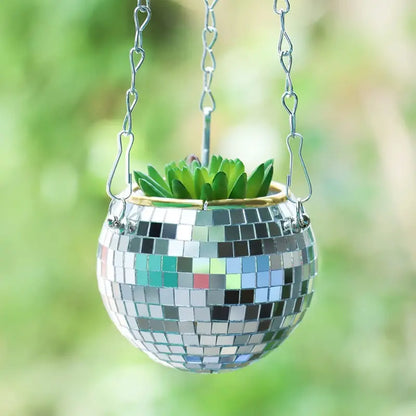 Boho Disco Ball Hanging Planter