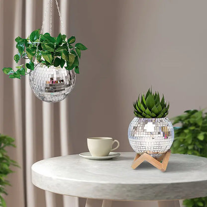 Boho Disco Ball Hanging Planter